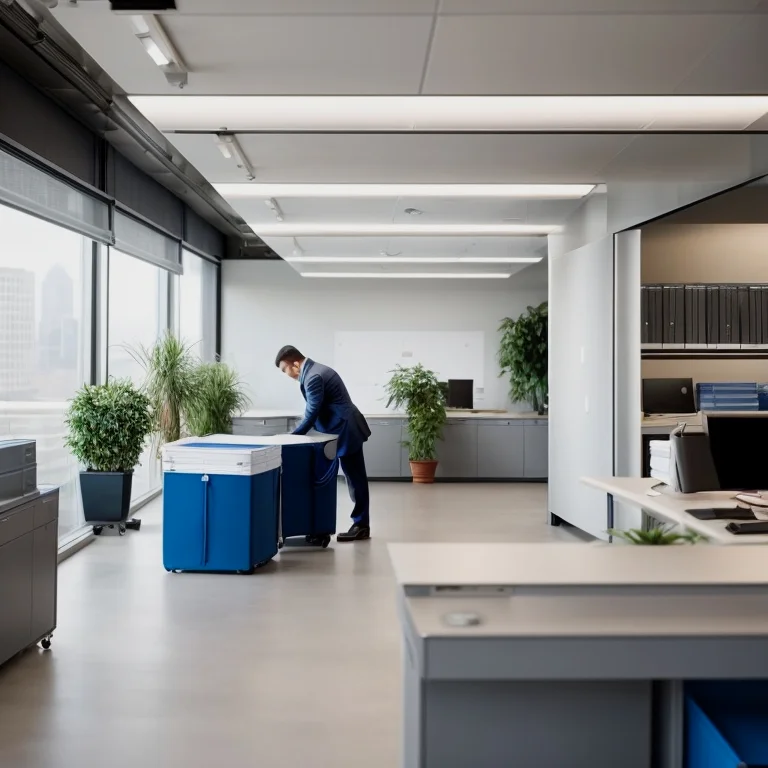 移転完了後の笑顔のスタッフ